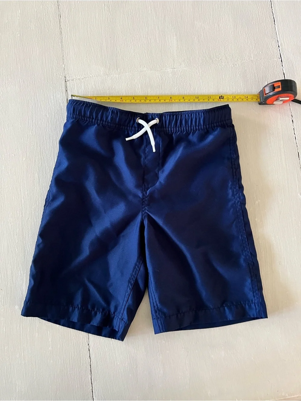 Lands’ End Boys Navy Swim Trunks Swim Shorts Size L 10-12